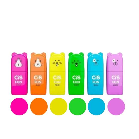 Imagem de Marca-Texto Fun Mini 6 Cores Neon- CIS