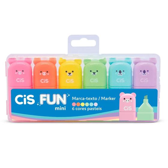 Imagem de Marca Texto Mini Fun Pastel Estojo com 6 Cores - CiS