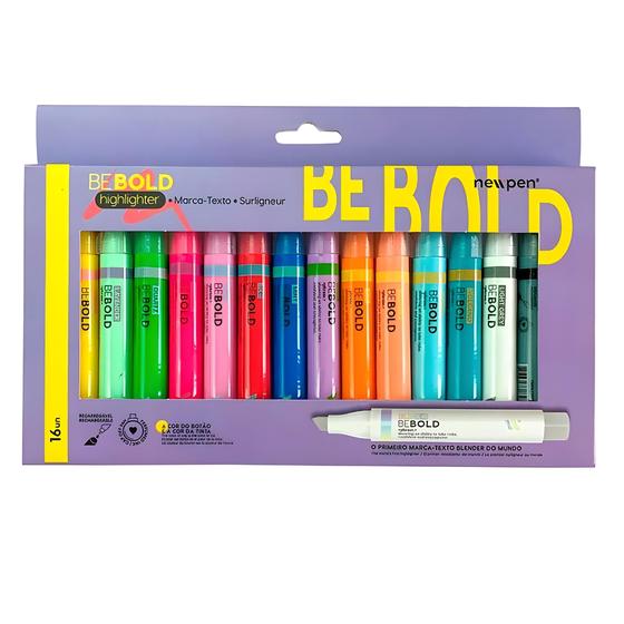 Imagem de Marca Texto Newpen Be Bold Highlighter com 16 Cores