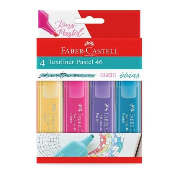Imagem de Marca Texto Pastel Textliner 46 Estojo com 4 Cores - Faber-Castell