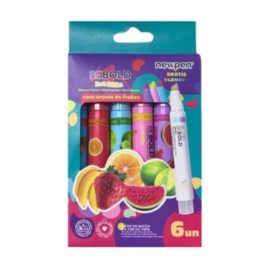 Imagem de Marca Texto Perfumado Be Bold Fruit Edition Newpen com 5 Um + Blender