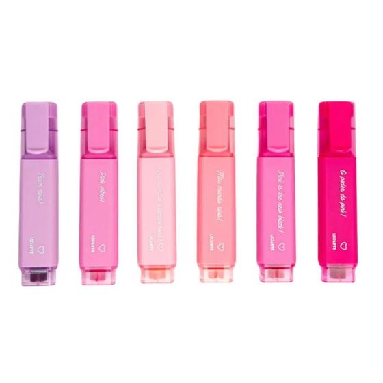 Imagem de Marca-Texto Pink Vibes C/6 Cores Tons Rosa Leonora