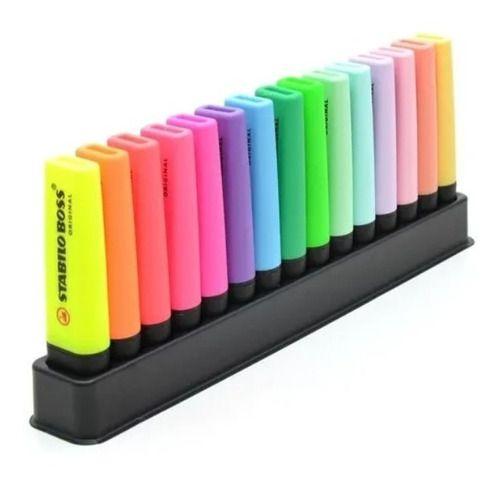 Imagem de Marca Texto Stabilo Boss Com 15 Cores Neon E Pastel Original