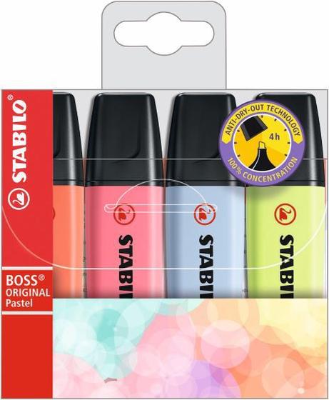 Imagem de Marca texto STABILO BOSS Pastel c/4 cores - 764701 - cores novas