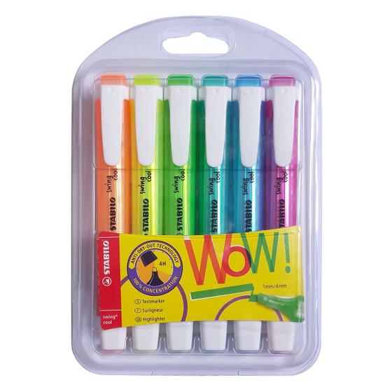 Imagem de Marca Texto STABILO Swing Cool estojo com 6 Cores Neon