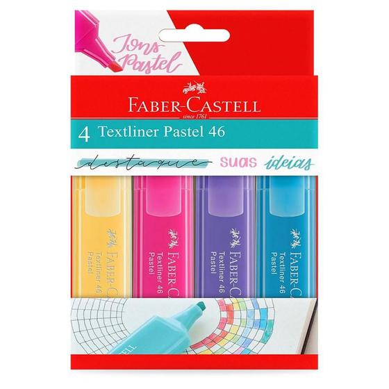 Imagem de Marca Texto Textliner Pastel com 4 Faber Castell