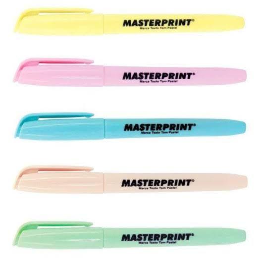 Imagem de Marca Texto Tom Pastel Masterprint MP 612 Caixa com 6 cores 