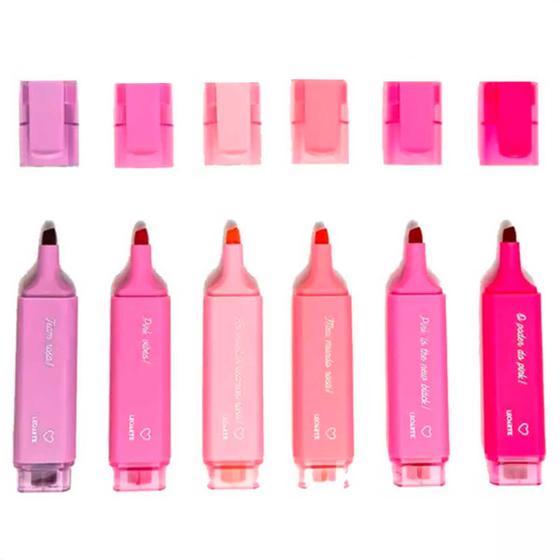 Imagem de Marca Texto Tons Rosados 6 Cores Pink Vibes LeoArt