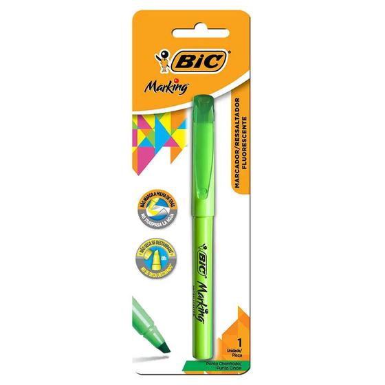 Imagem de Marca Texto Verde Bic Fluorescente Ponta Chanfrada C/1 Un