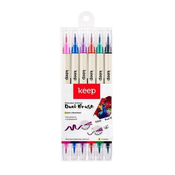 Imagem de Marcador Artístico Dual Brush Com 5 Cores Keep - Mr058