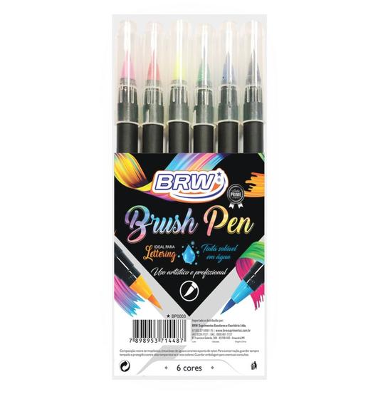 Imagem de Marcador Brush Pen Brw - Blister C/ 6  Cores Tom Pastel