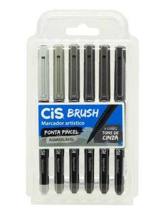 Imagem de Marcador Cis Brush Est C/6 Tons Cinzas