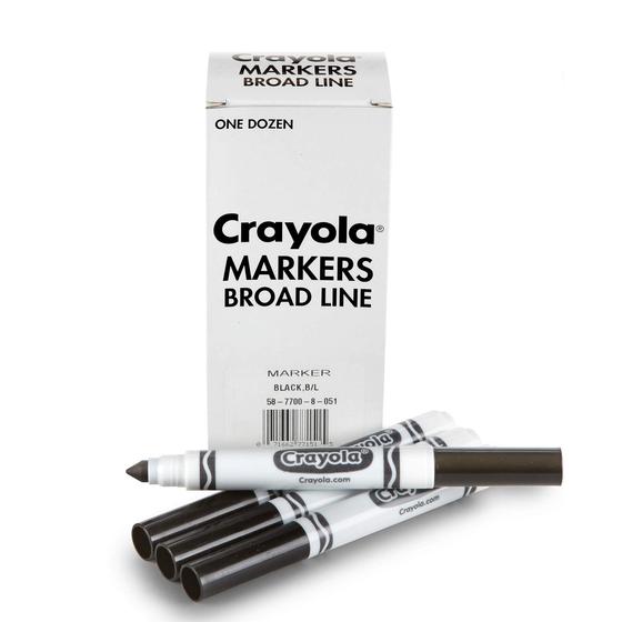 Imagem de Marcador Crayola Broad Line preto de 12 quilates para crianças de mais de 3 anos