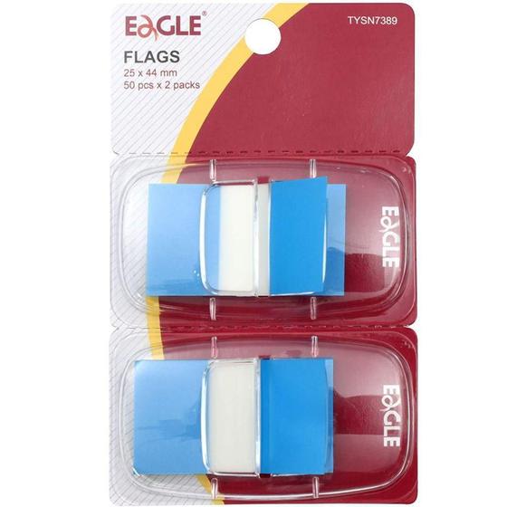 Imagem de Marcador de Páginas Autoadesivos Azul 2 Blocos com 50 Folhas Cada Eagle