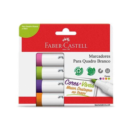 Imagem de Marcador de Quadro Branco Faber Castell 4 Cores