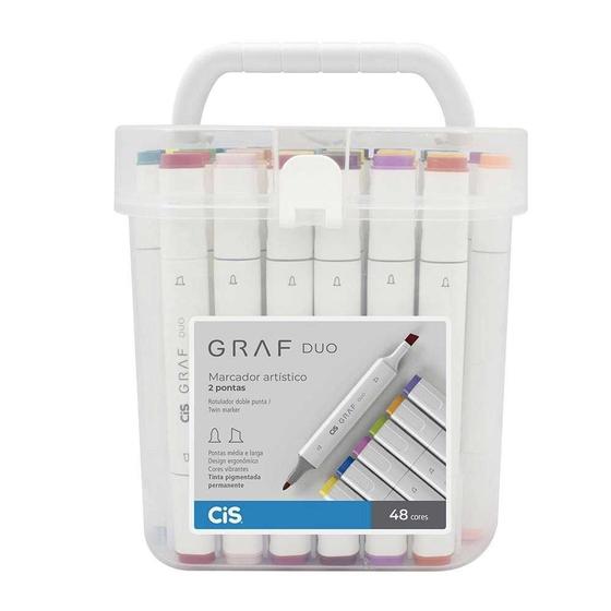 Imagem de Marcador Dual Tip Graf Duo Caixa c/48 Cores - CiS