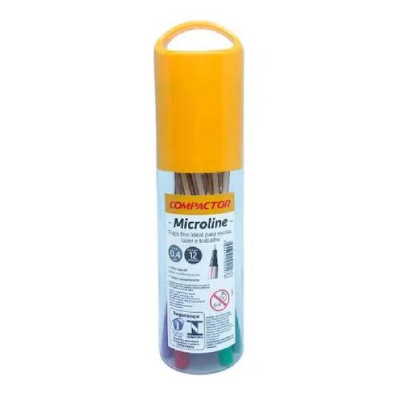 Imagem de Marcador fineliner compactor microline pote 12 cores