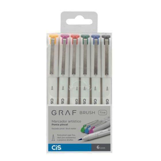 Imagem de Marcador Graf Brush Fine Est C/06 Cores