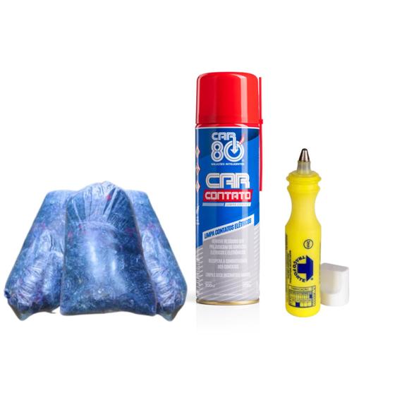 Imagem de Marcador Industrial & Limpa Contato Car 80 & Estopa de Azul 2Kg