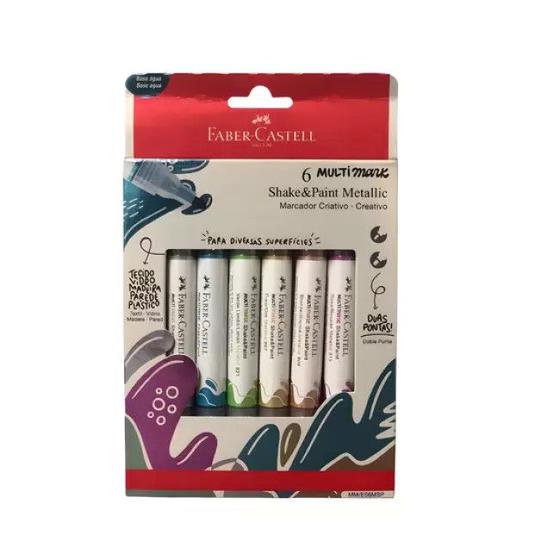 Imagem de Marcador multimark Faber-Castell metallic com 6 cores