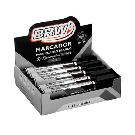 Imagem de Marcador para Quadro Branco Recarregável CA6012 c/ 12 Preto BRW