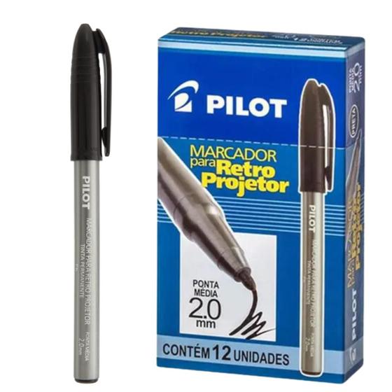 Imagem de Marcador para retroprojetor 2.0mm com 12 un pilot - preto