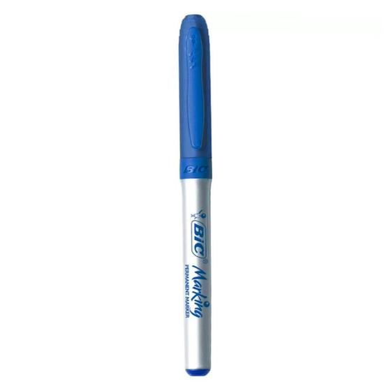 Imagem de Marcador Permanente Bic Ponta Média Azul 12 Unidades