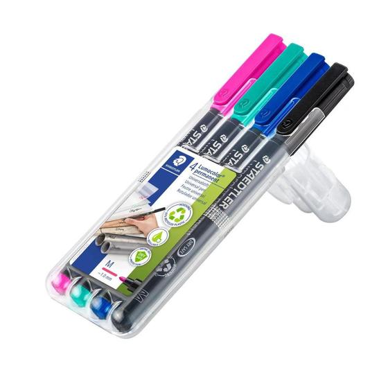 Imagem de Marcador Permanente Lumocolor Staedtler 1.0Mm 4 Cores