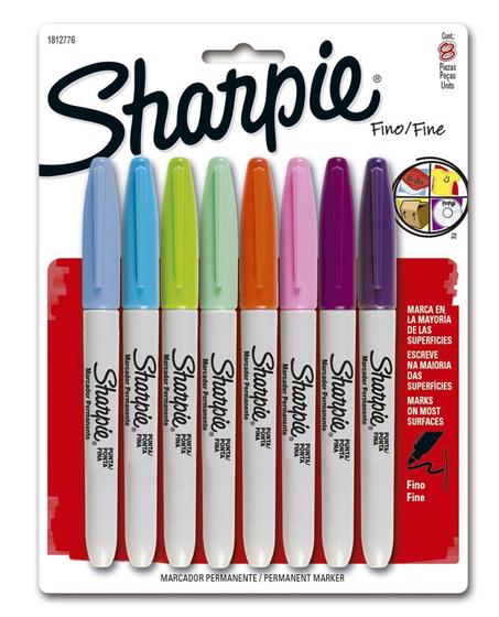 Imagem de Marcador Permanente Ponta Fina Kit com 8 Cores Sharpie
