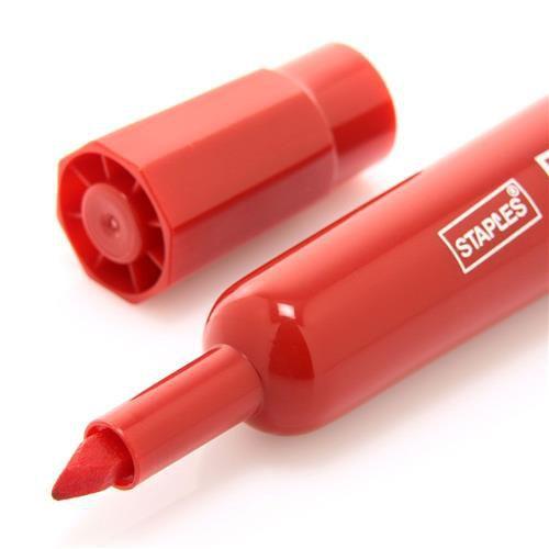 Marcador permanente staples vermelho pacote com 12 unidades Menor preço em Marcador permanente staples vermelho pacote com 12 unidades