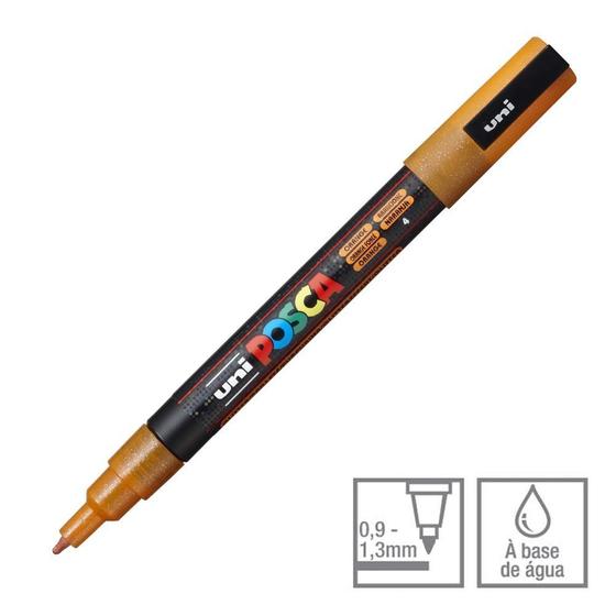 Imagem de Marcador Posca Uni-ball Pc-3ml Laranja com Glitter 4 43.1314 1 ed