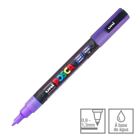 Imagem de Marcador Posca Uni-ball Pc-3ml Violeta com Glitter 12 43.1309 1 ed
