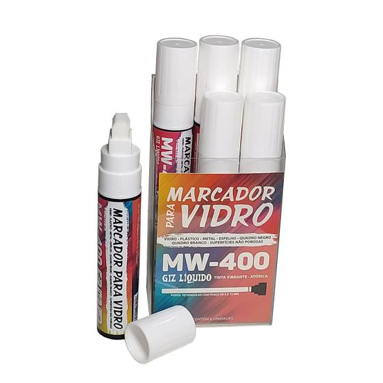 Imagem de Marcador Vidro Plástico Quadro Metal Giz Liquido 6 Unidades Gramp Line