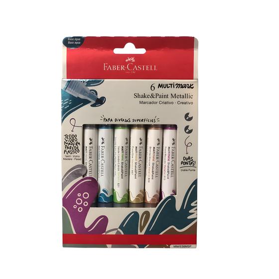 Imagem de Marcadores Faber Castell Multimark com 6 Cores Metálicas