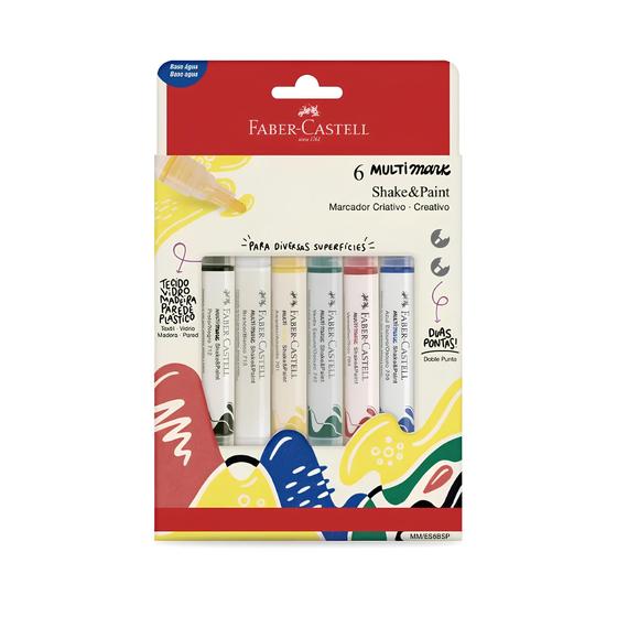 Imagem de Marcadores Faber Castell Multimark Shake Paint com 6 Cores