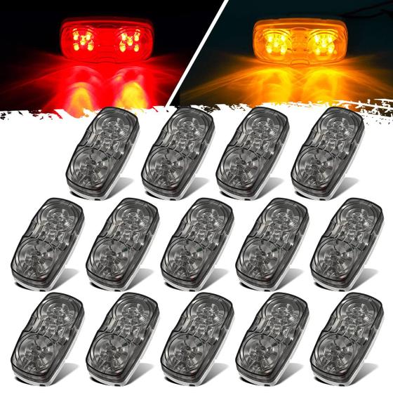 Imagem de Marcadores LED Partsam Vermelho/Âmbar Double Bullseye - Pacote com 14