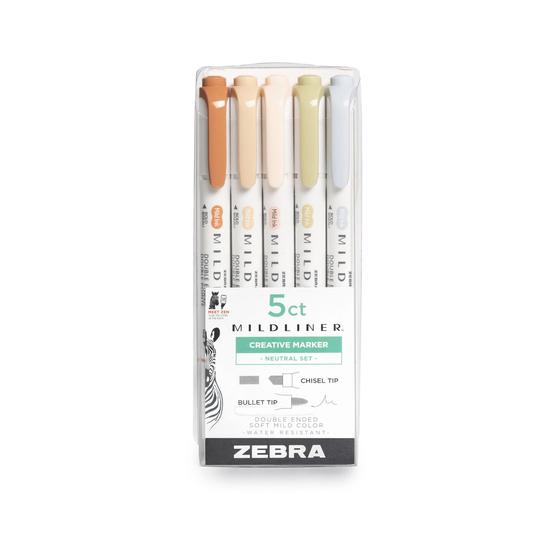 Imagem de Marcadores Zebra Pen Mildliner - Conjunto com 5 Canetas de Ponta Dupla