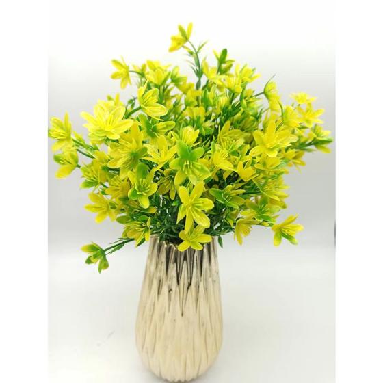 Imagem de Margarida Artificial Buque Com 28 Flores Flor do Campo Florezinhas Amarelo Branco Azul Rosa Laranja Vermelho para Decoração