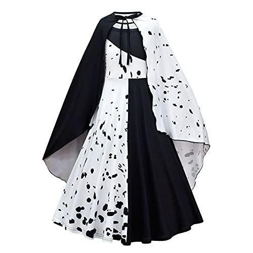 Imagem de Margarida Dressy Preto e Branco Spot Diabólico Halloween Fantasia Dress Up com Cabo para Crianças Meninas Tamanho 10, Estilo A