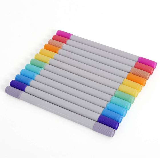 Imagem de Marker Zink Colorful Fine & Chisel Double Twin Tip, pacote com 12