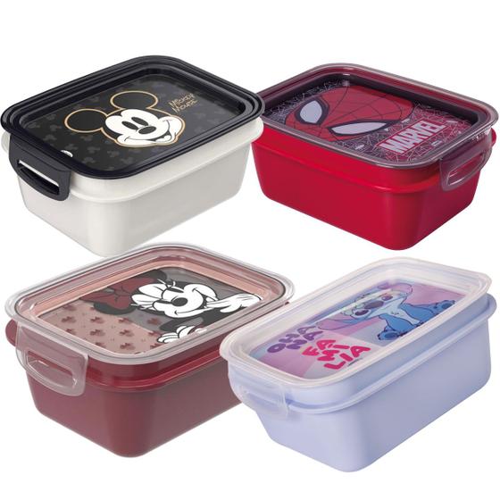 Imagem de Marmita com Trava Disney Marvel 850 ml Pote Papinha p/ Passeios Plasútil 