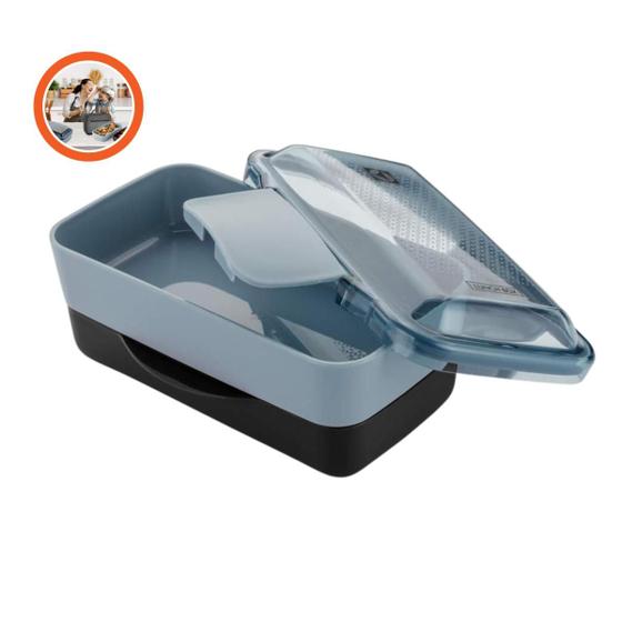 Imagem de marmita Electrolux com divisória escolar com tampa lunchbox - PRETO