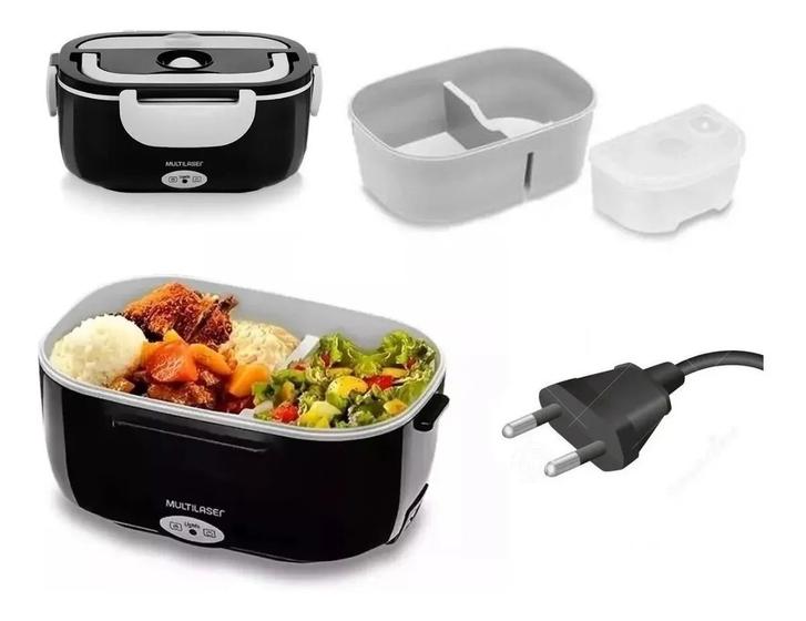 Marmita Elétrica Aquecedora de Alimentos Portátil Gourmet Preto Multilaser  CE071- 60W - Marmitas - Magazine Luiza