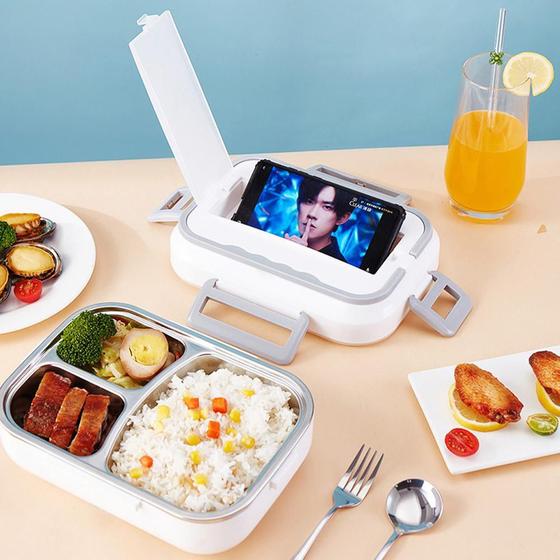 Marmita elétrica, recipiente com aquecedor de alimentos, aço inoxidável, uso duplo, 12v e 110V Menor preço em Marmita elétrica, recipiente com aquecedor de alimentos, aço inoxidável, uso duplo, 12v e 110V