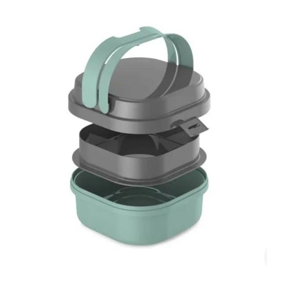 Marmita Fit C/2 Compartimentos Divisórias Travas E Alças Menor preço em Marmita Fit C/2 Compartimentos Divisórias Travas E Alças
