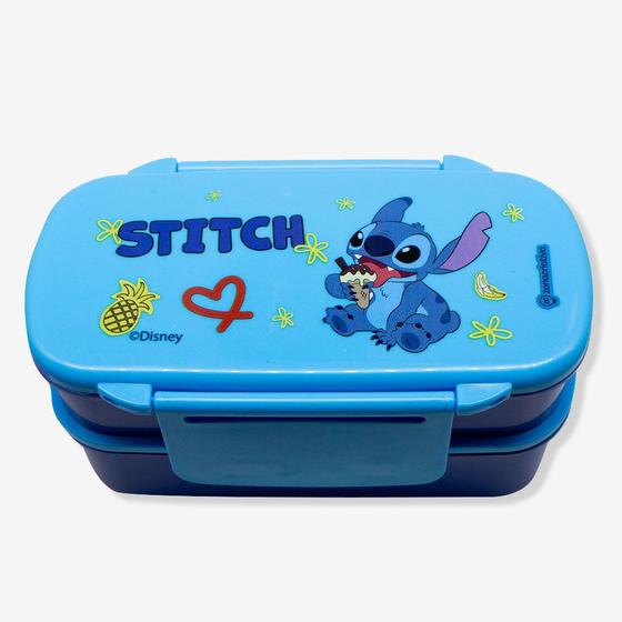 Imagem de Marmita Infantil Lancheira c/ Talheres Stitch Disney Oficial