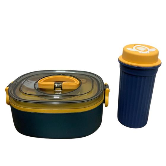 Imagem de Marmita, Lancheira e Copo com Garfo - Kit Completo Lanche Passeio
