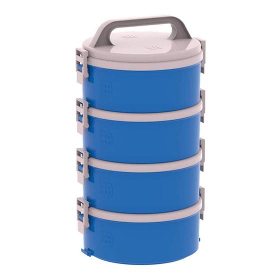 Imagem de Marmita Multiuso 1,5l 2 Simples 1 Dupla 1 Tripla Vermelha