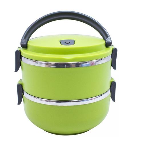 Imagem de Marmita Térmica Inox Fitness Lunch Box Plástico Duplo 1,4 Litro