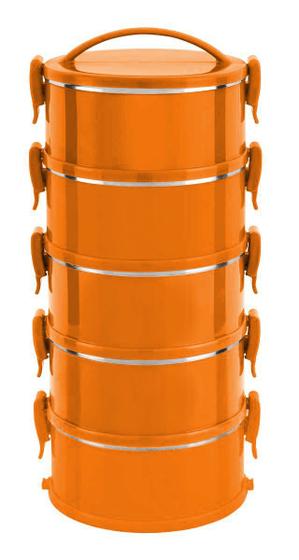Imagem de Marmita termoprática laranja conjunto 5 unidades